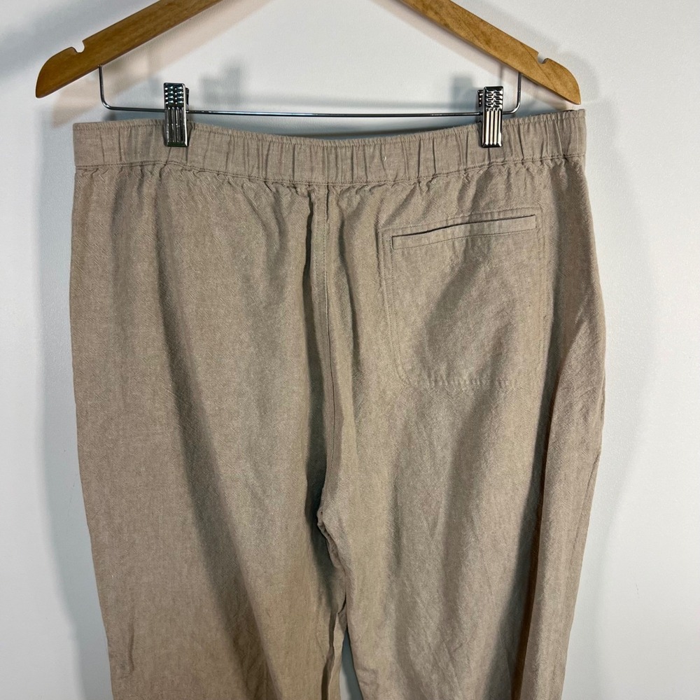 Centro‎ Mens Linen Blend Drawstring Pants Khaki Tan Size Large 36-38 Relaxed Fit - Picture 5 of 8